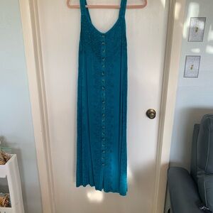 Elegant Teal Sleeveless Dress